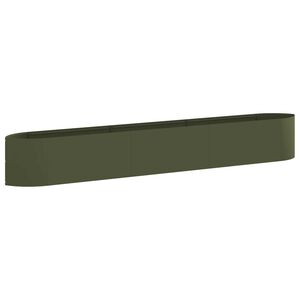 vidaXL Povi&scaron;ana vrtna gredica Olivno zelena 300 x 40 x 40 cm Jeklo