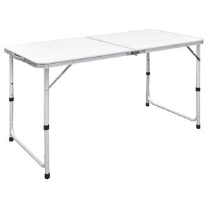 vidaXL Zložljiva kamping miza nastavljiva aluminij 120 x 60 cm