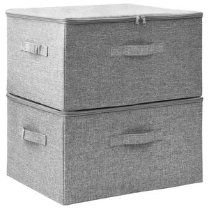 vidaXL &Scaron;katla za shranjevanje 2 kosa blago 43x34x23 cm siva