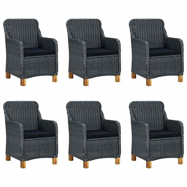 vidaXL Vrtna jedilna garnitura 7-delna temno siva