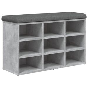 vidaXL Klop za čevlje betonsko siva 82x32x50 cm inženirski les