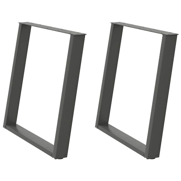 vidaXL Noge za jedilno mizo v obliki črke U, 2 kosa, antracitne, 80 x (72-73) cm, jeklo