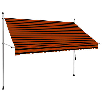vidaXL Ročno zložljiva tenda 250 cm oranžna in rjava
