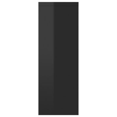 vidaXL Stenska polica visok sijaj črna 45,1x16x45,1 cm iverna plošča