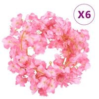 vidaXL Girlanda iz umetnega cvetja 3 kosi temno roza 180 cm