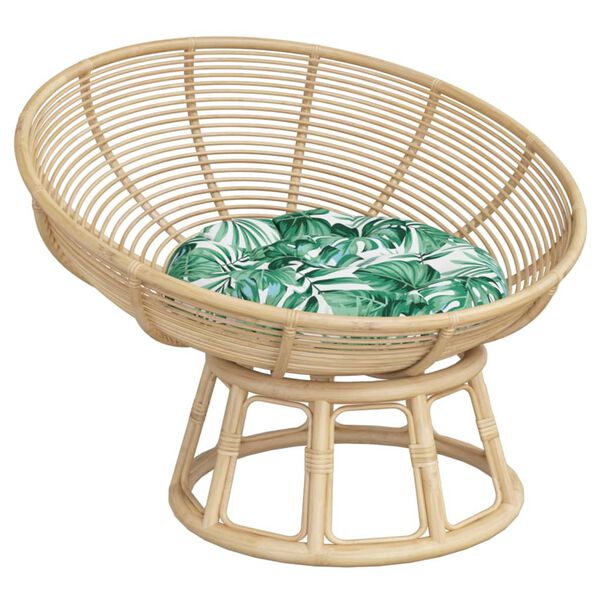 vidaXL Okrogla blazina vzorec listja &Oslash; 60 x 11 cm oxford tkanina