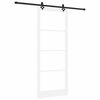 vidaXL Drsna vrata Bela 93 x 232 cm Trden borov les in steklo