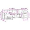 vidaXL Zunanja garnitura za sedenje z blazino 6 pcs Naravna in črna