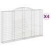vidaXL Obokana gabionska ko&scaron;ara 4 kosi 300x30x180/200cm cinkano železo