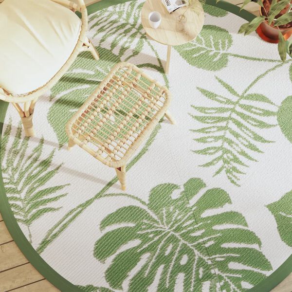 vidaXL Zunanja preproga ARAKIL zelena Ø200 cm PP