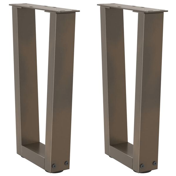 vidaXL Noge za klubsko mizico v obliki črke V 2 kosa naravno jeklo 38 x (42-43,3) cm jeklo