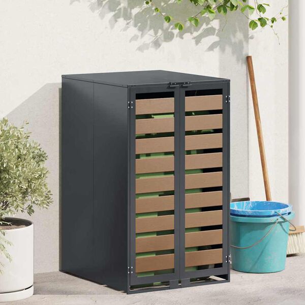 vidaXL Shranjevanje ko&scaron;a s plinskim pokrovom za 240L ko&scaron; Antracit