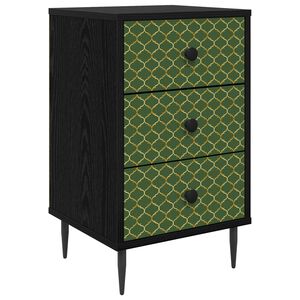 vidaXL Nočna omarica GELEEN Črni hrast 36 x 33 x 61 cm Inženirski les