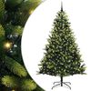 vidaXL Umjetno hinged božično drevo 300 LED Zelena 240 cm PVC in PE