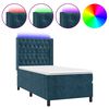 vidaXL Box spring postelja z vzmetnico LED temno modra 90x190 cm žamet