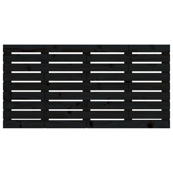 vidaXL Stensko posteljno vzglavje črno 156x3x63 cm trdna borovina