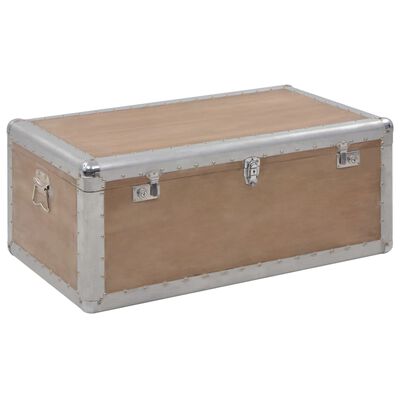 vidaXL Škatla za shranjevanje trden les jelke 91x52x40 cm rjava