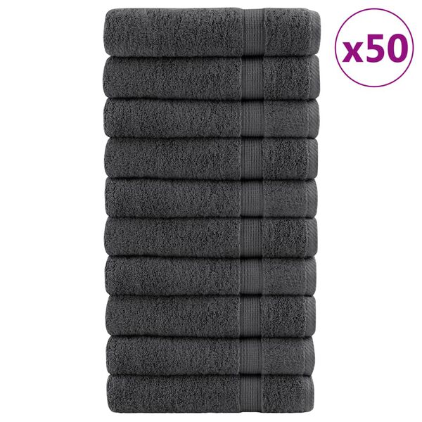 vidaXL Premium brisače SOLUND 50 kos antracit 50x100 cm 600 g/m2