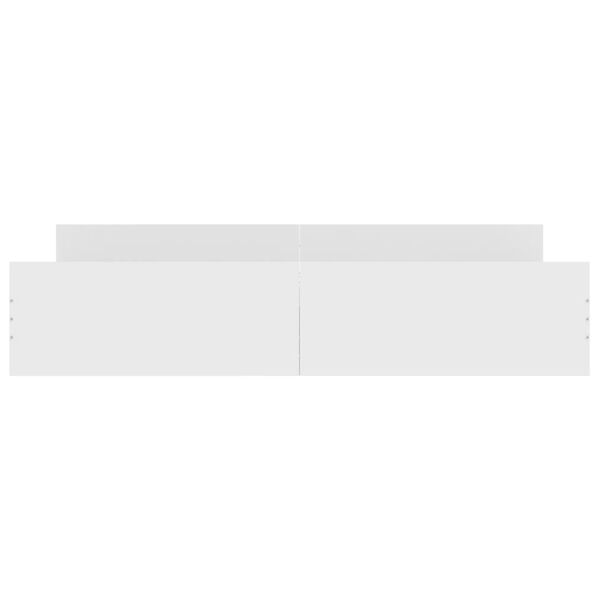 vidaXL Posteljni okvir z vzglavjem in vznožjem bel 200x200 cm