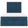 vidaXL Otomanski posteljni okvir z vzmetnicami moder 120x190cm žamet