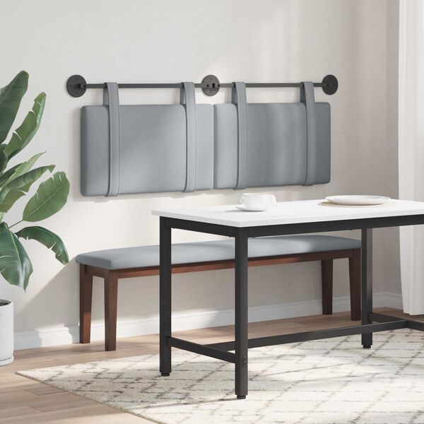 vidaXL Visoki naslon za glavo Svetlo siva 150 x 55 x 5 cm blago