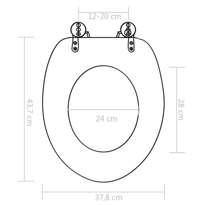 vidaXL Deska za WC školjko počasno zapiranje MDF dizajn porcelan