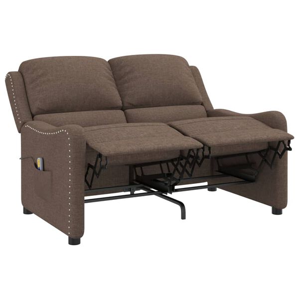 vidaXL Masažni dvosed taupe blago