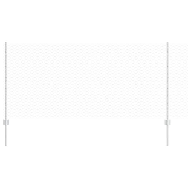vidaXL Ograja s stebrom srebrna 1 x 50 m Jeklo