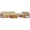 vidaXL Zunanja garnitura za sedenje z blazino 6 pcs Naravna in bež