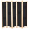 vidaXL Paravan 5-delni 200x170x4 cm črno blago