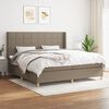 vidaXL Box spring postelja z vzmetnico taupe 200x200 cm blago