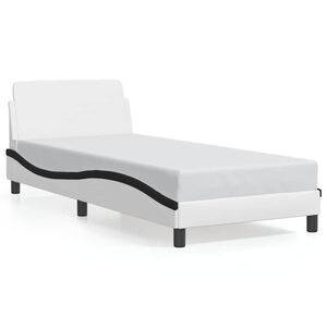 vidaXL Posteljni okvir Dover bel in črn 80x200 cm umetno usnje