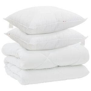 vidaXL Zimska posteljnina z blazino 3 pcs Bela Mikrovlakna