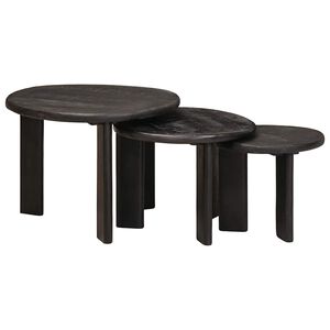 vidaXL Mize za kavo z gnezdenjem 3 kos Bela &Oslash; 54 x 40 cm