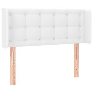 vidaXL Vzglavje z u&scaron;esi belo 83x16x78/88 cm umetno usnje