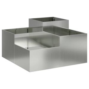 vidaXL Vrtni lonček srebrna 80 x 80 x 48 cm Pocinkano jeklo