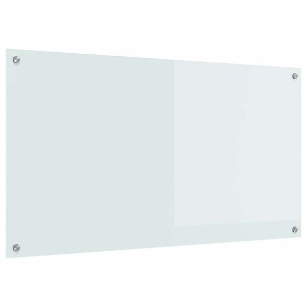 vidaXL Zaščita za kuhinjo Bela 110 x 60 x 0,6 cm kaljeno steklo