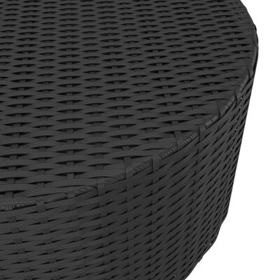 vidaXL Vrtna sedežna garnitura 7-delna z blazinami poli ratan črna