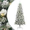 vidaXL Umetno Zložljivo Božično Drevo 300 LED Zelena in Bela 240 cm