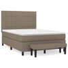 vidaXL Box spring postelja z vzmetnico taupe 140x190 cm blago
