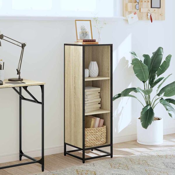 vidaXL Knjižna omara sonoma hrast 33,5x33x107,5 cm inženirski les