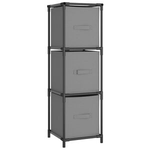 vidaXL Omara s 3 predali iz blaga siva 34x34x101 cm jeklo