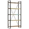 vidaXL Knjižna omara 5-nadstropna 90x30x180cm trden predelan les
