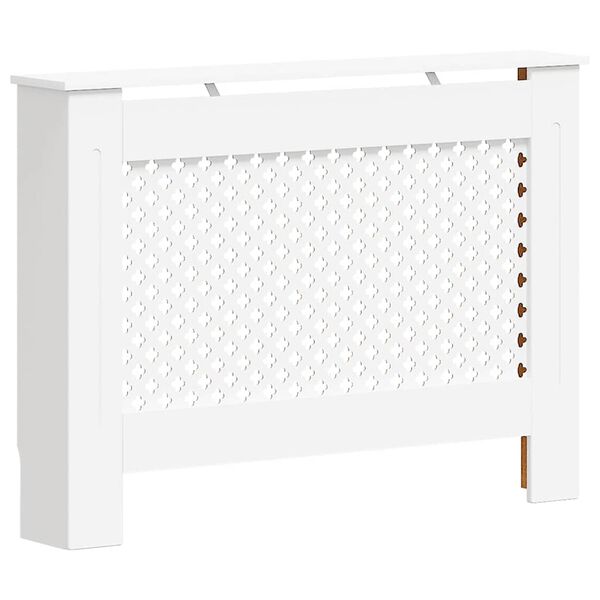 vidaXL Pokrov za radiator bel 112x19x81,5 cm MDF