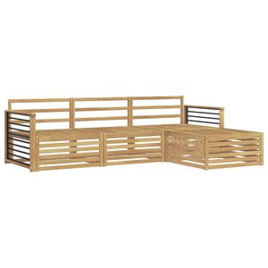 vidaXL Zunanja garnitura za sedenje 4 pcs Bela Masiven les akacije