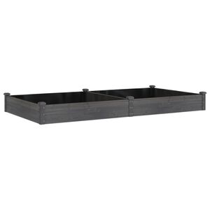 vidaXL Vrtna visoka greda s podlogo siva 240x120x25 cm trden les jelke