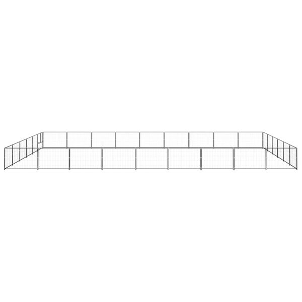 vidaXL Pasji boks črn 54 m&sup2; jeklo