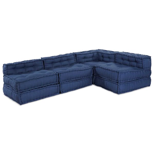 vidaXL Modularni kavč 4 pcs Indigo blago