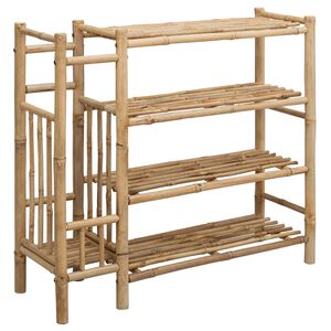 vidaXL Polica za čevlje 88 x 27 x 80 cm Bambus Naravna