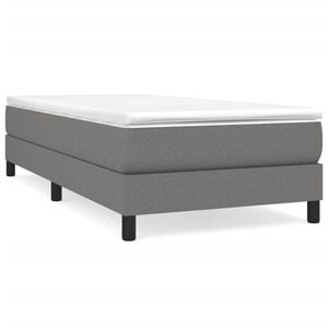 vidaXL Posteljni okvir z vzmetmi temno siv 90x200 cm blago